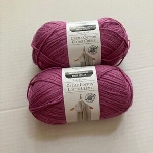 Loops and Threads Creme Cotton 2 skeins Deep Orchid